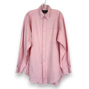 Vintage Ralph Lauren Shirt Pink Button Down Preppy Oxford 16.5
